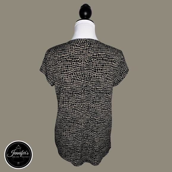 Dana Buchman Women's Short Sleeve Animal Print Top Size M - Picture 4 of 5